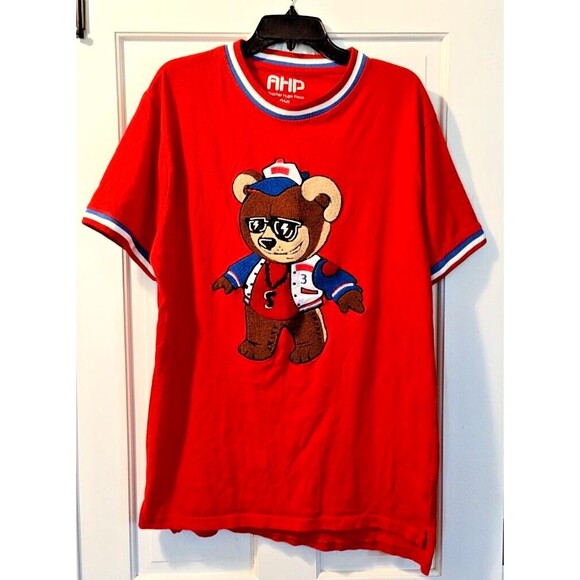 Another Hype Piece Mens Size 2XL Superstar Icon Embroidered Bear T-Shirt AHP - Picture 6 of 14
